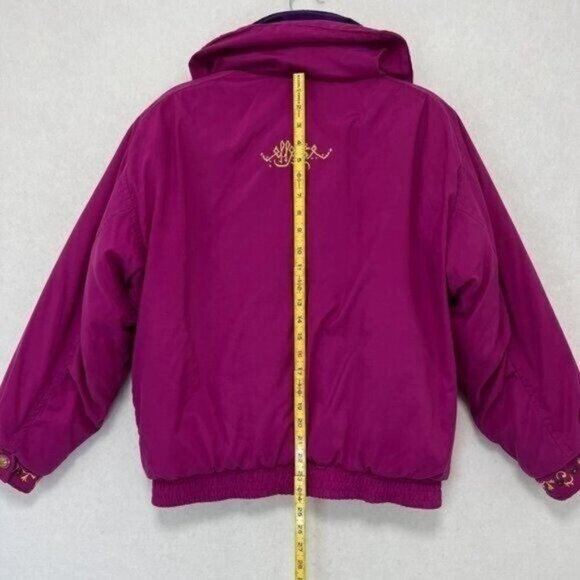 Ellesse Ski Jacket Vintage Pink and Purple Embroidery Details Womens Size L - Picture 2 of 8